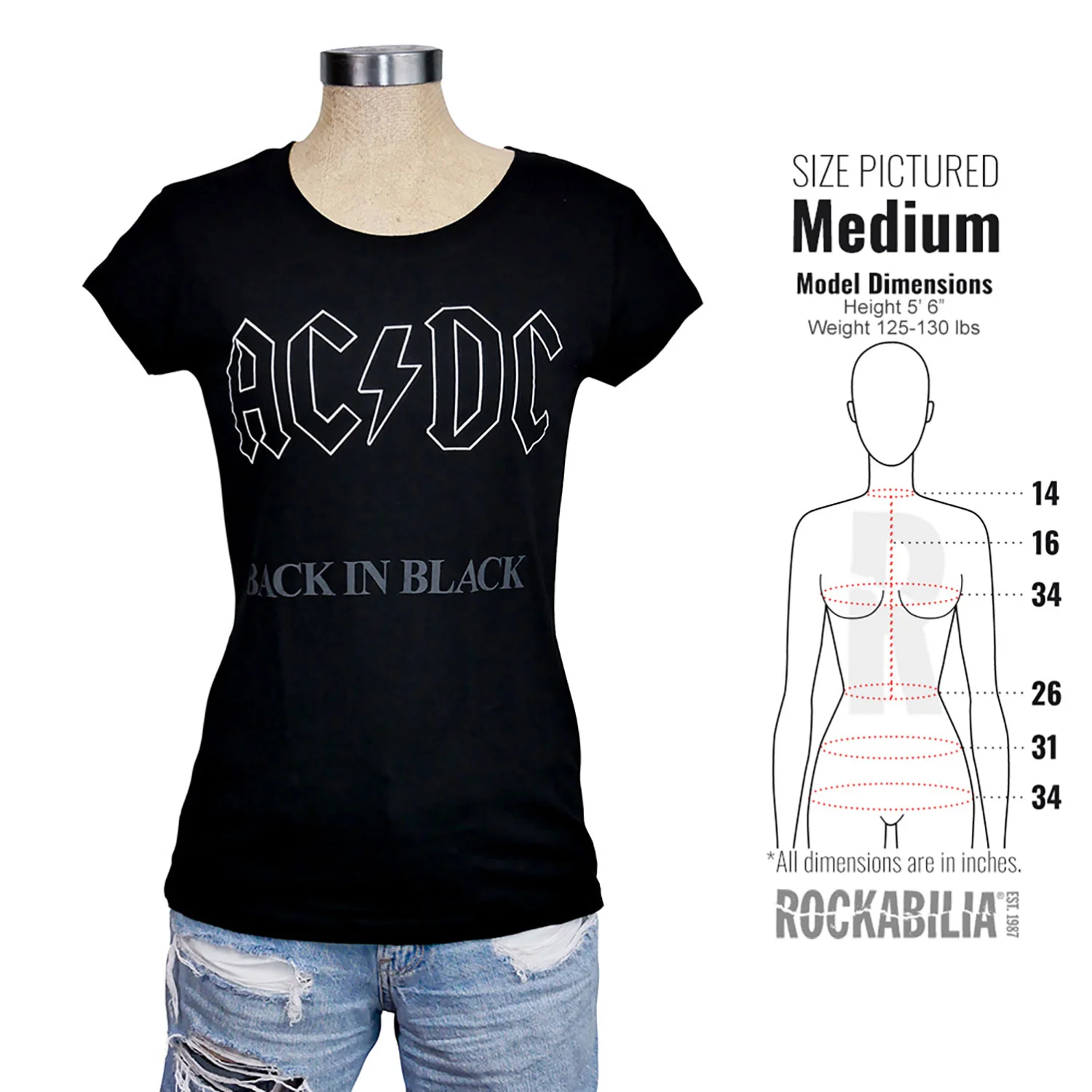 Back In Black Junior Top - Image 4