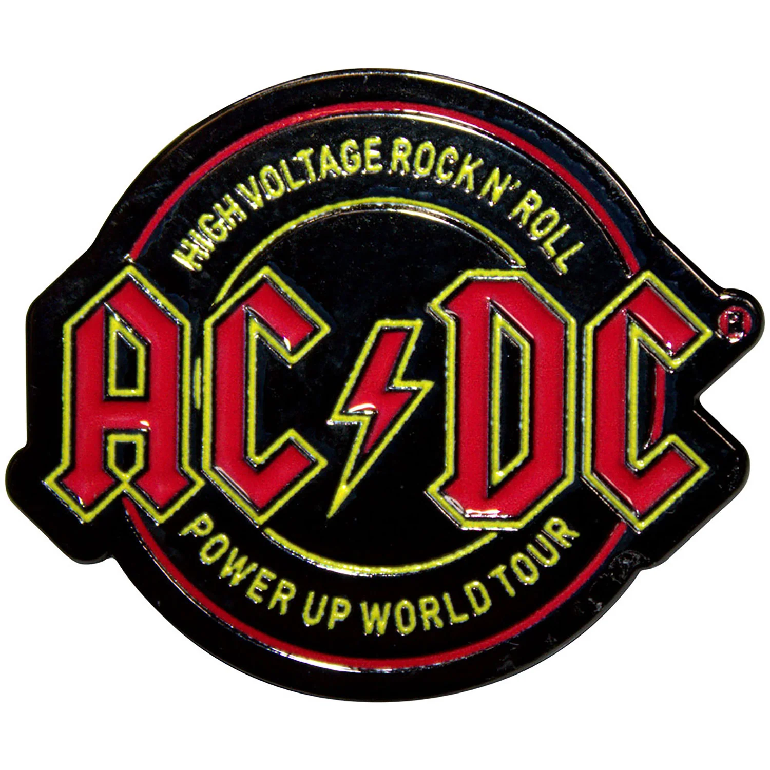 High Voltage Rock N Roll Pwr-up World Tour Pewter Pin Badge