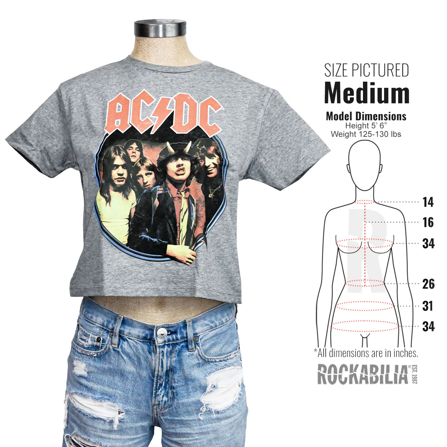 Highway To Hell Circle Ladies Crop Top Junior Top - Image 4