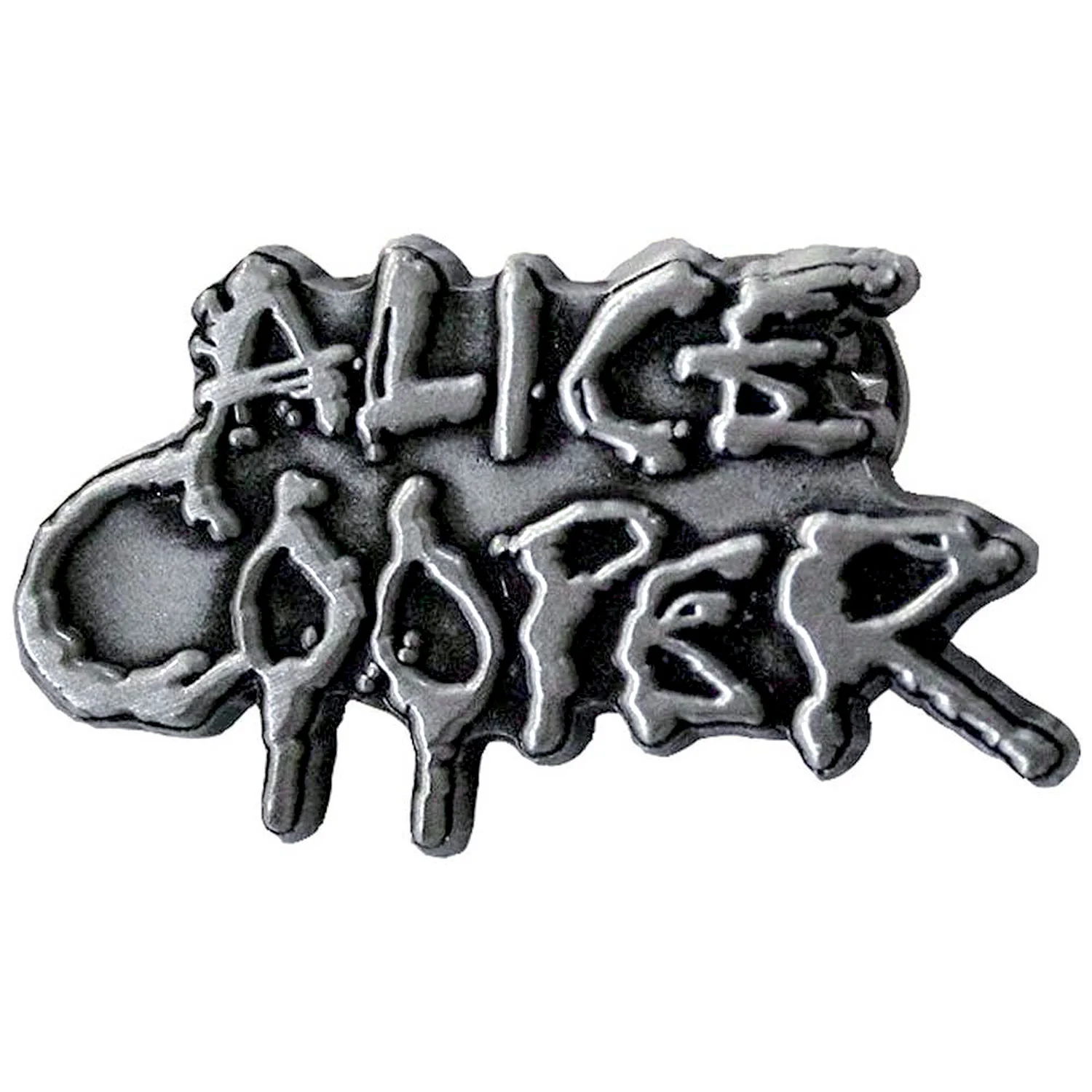 Dripping Logo Silver Pewter Pin Badge