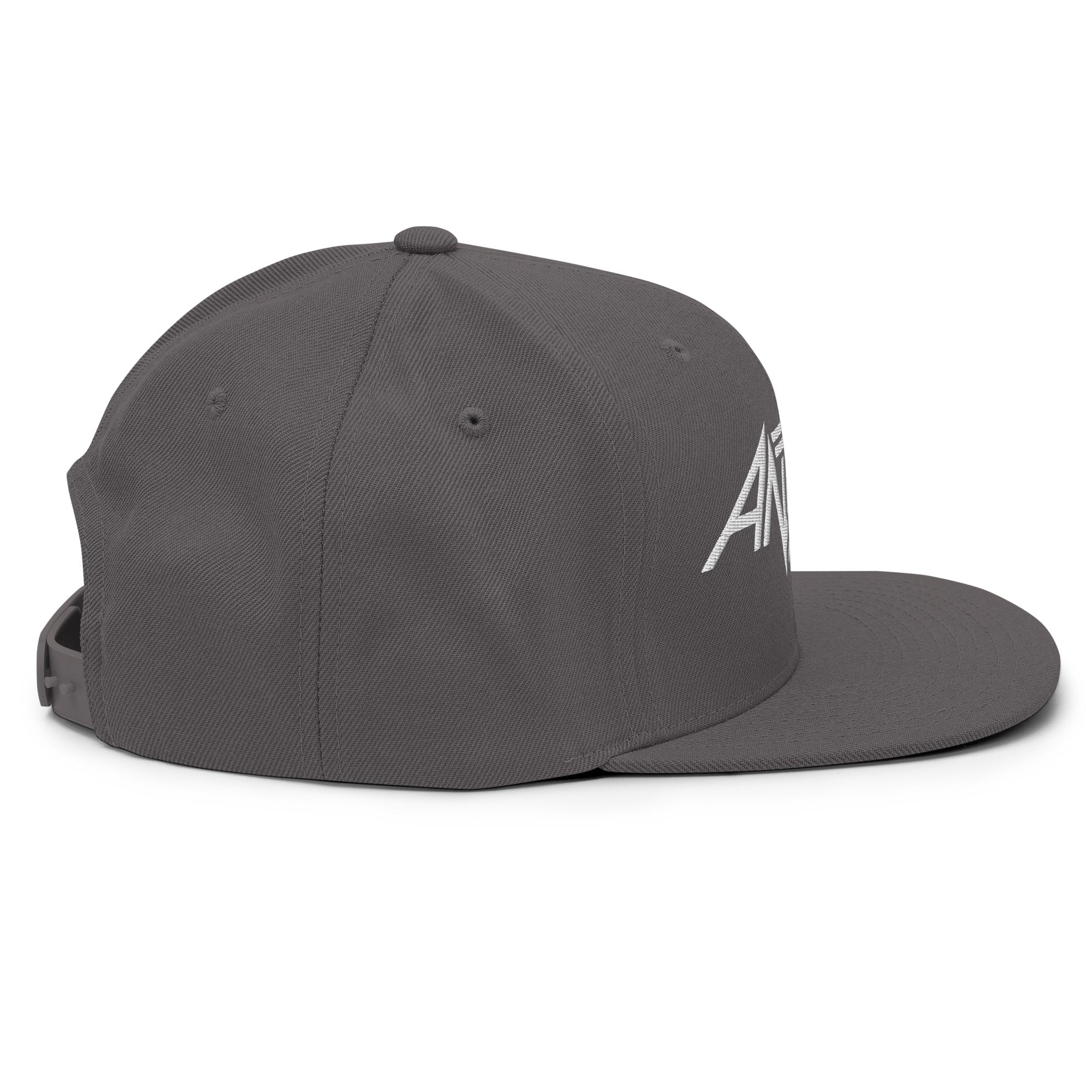Anthrax - White on Gray Snapback HD Embroidered Hat - Image 6