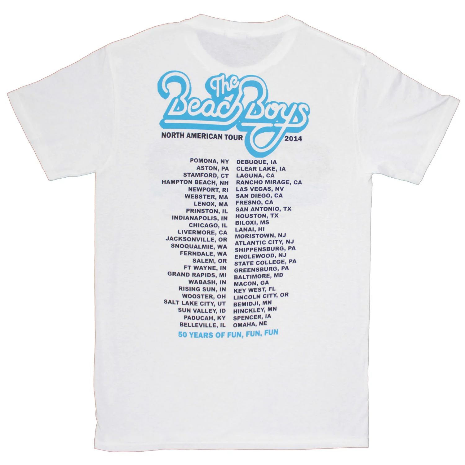 50 Years Of The Beach Boys North American Tour 2014 T-shirt - Image 2