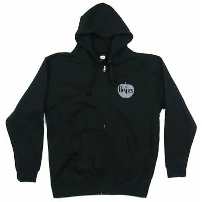 Apple Pocket Logo Zip Up Hoodie Zippered Hooded Sweatshirt