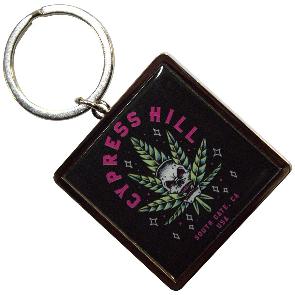 Leaf Skull Metal Key Chain