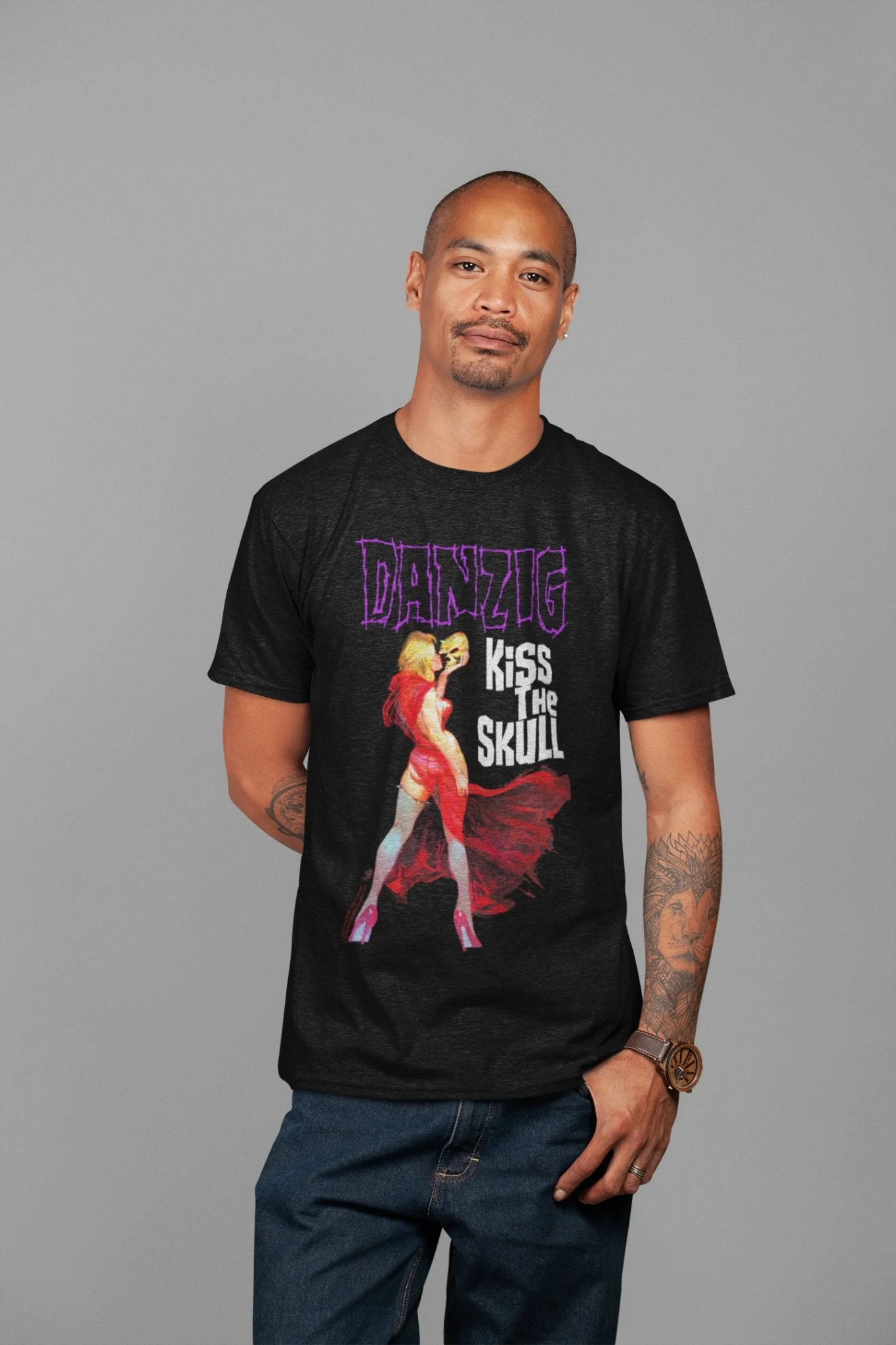 Danzig - Kiss the Skull Jumbo Print T-Shirt - Image 2