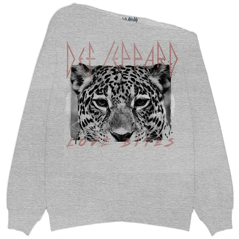 Love Bites Off The Shoulder Fleece Sweatshirt