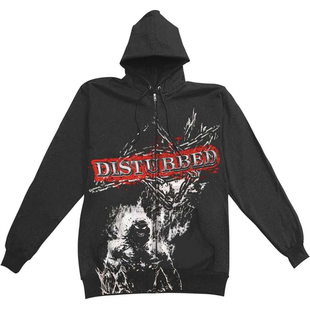 Chain Scramble Zippered Hooded Sweatshirt