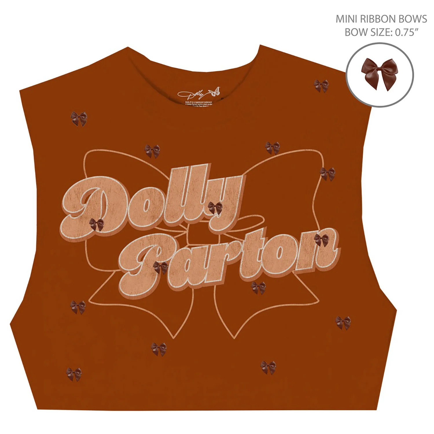 Dolly Star Bow Juniors Crop Top Junior Top - Image 2