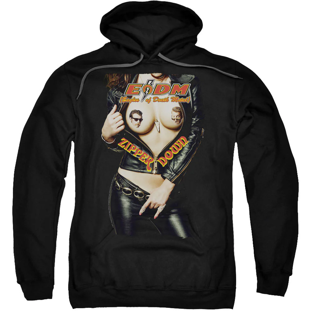Zipper Down Adult 25% Poly Hooded Sweatshirt