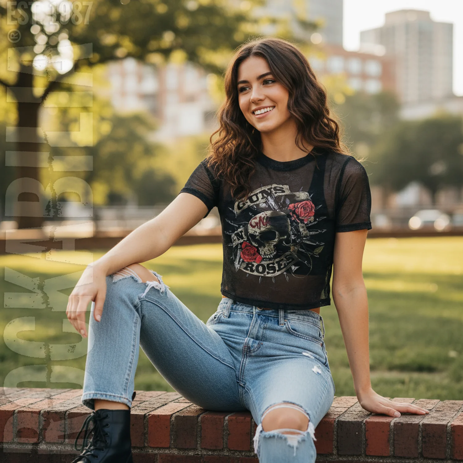 Firepower Ladies Mesh Crop Top Junior Top - Image 3