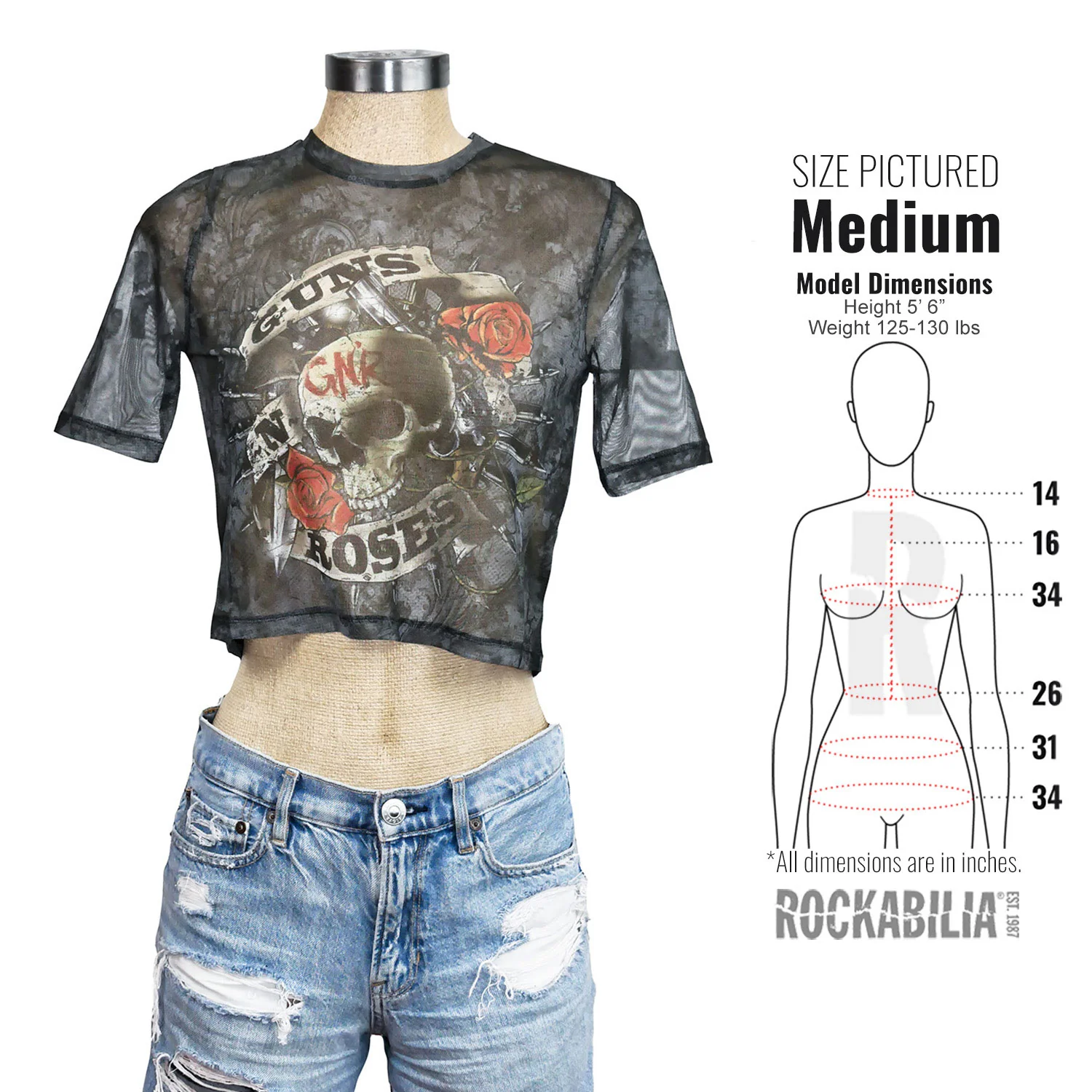 Firepower Ladies Mesh Crop Top Junior Top - Image 4