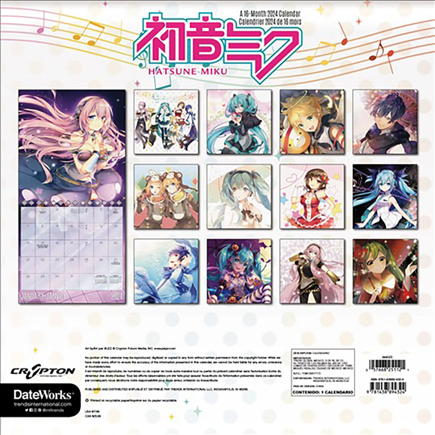 2024 Hatsune Miku Wall Calendar (Bilingual French) Calendar - Image 2