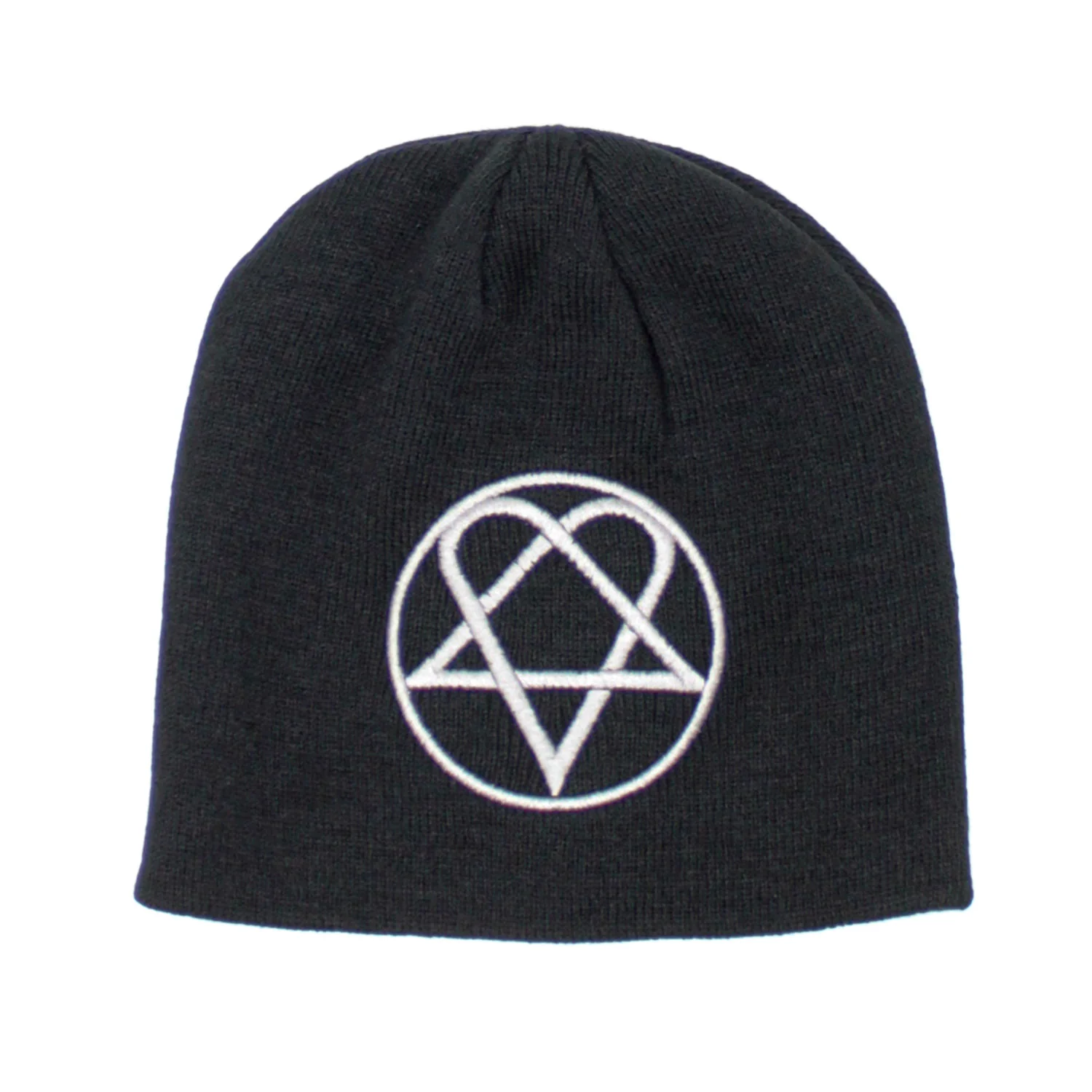 White Heartagram Beanie