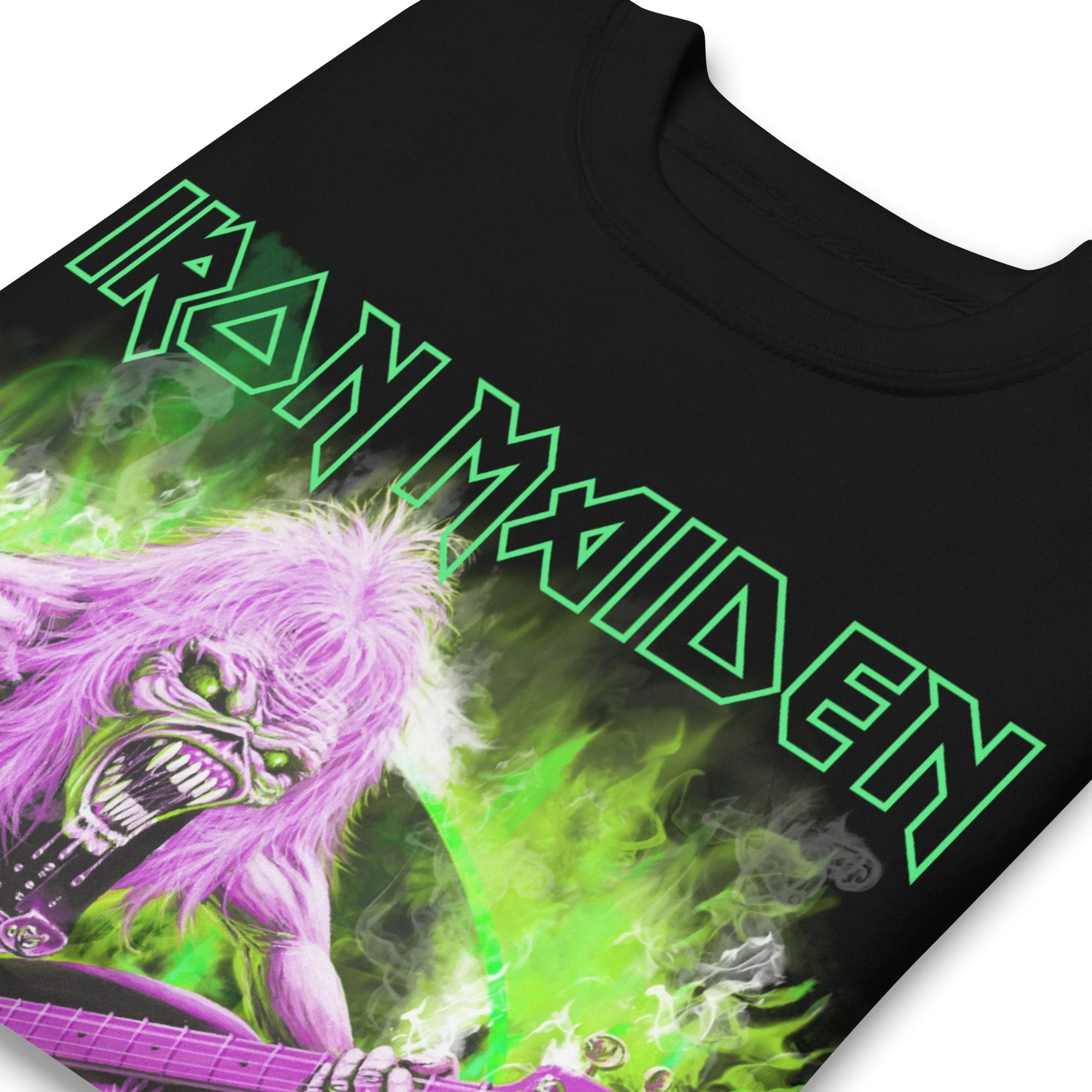 Iron Maiden - Green Guitar Jumbo Print Sweatshirt - Image 2