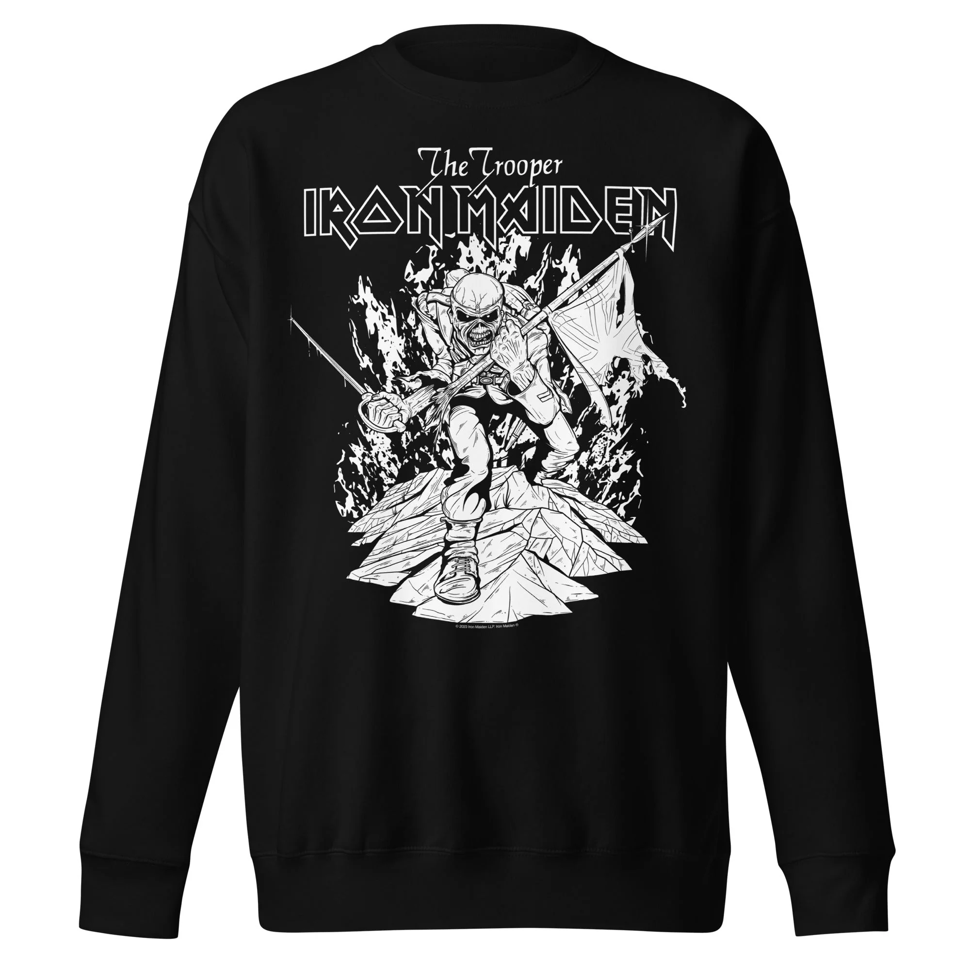 Iron Maiden - Trooper Black and White Jumbo Print Sweatshirt