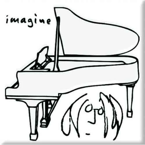 Imagine Black On White Magnet