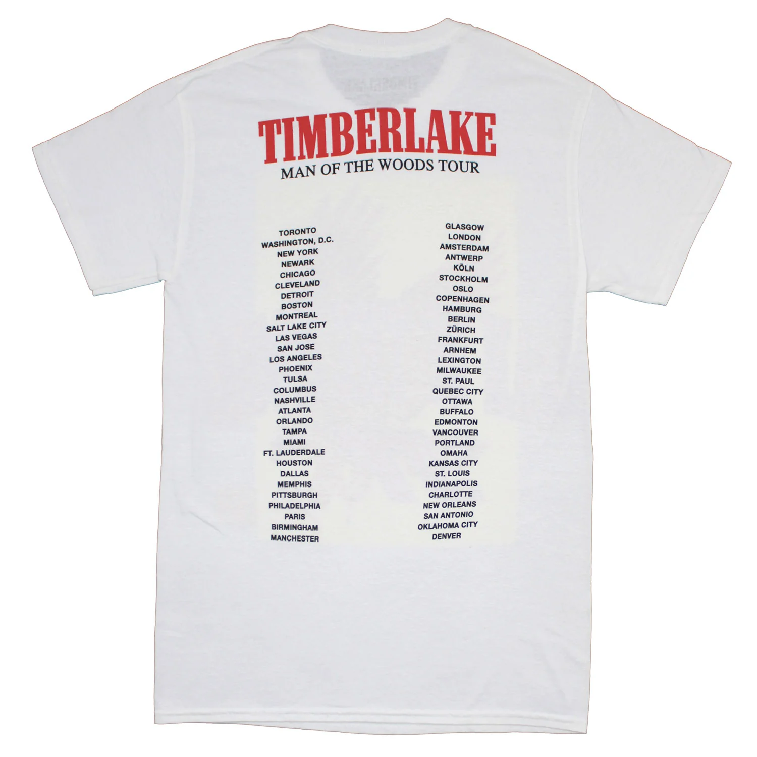 Man of The Woods 2018 World Tour T-shirt - Image 2