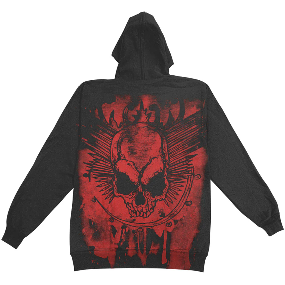 Splatter Skull AO Zippered Hooded Sweatshirt - Image 2