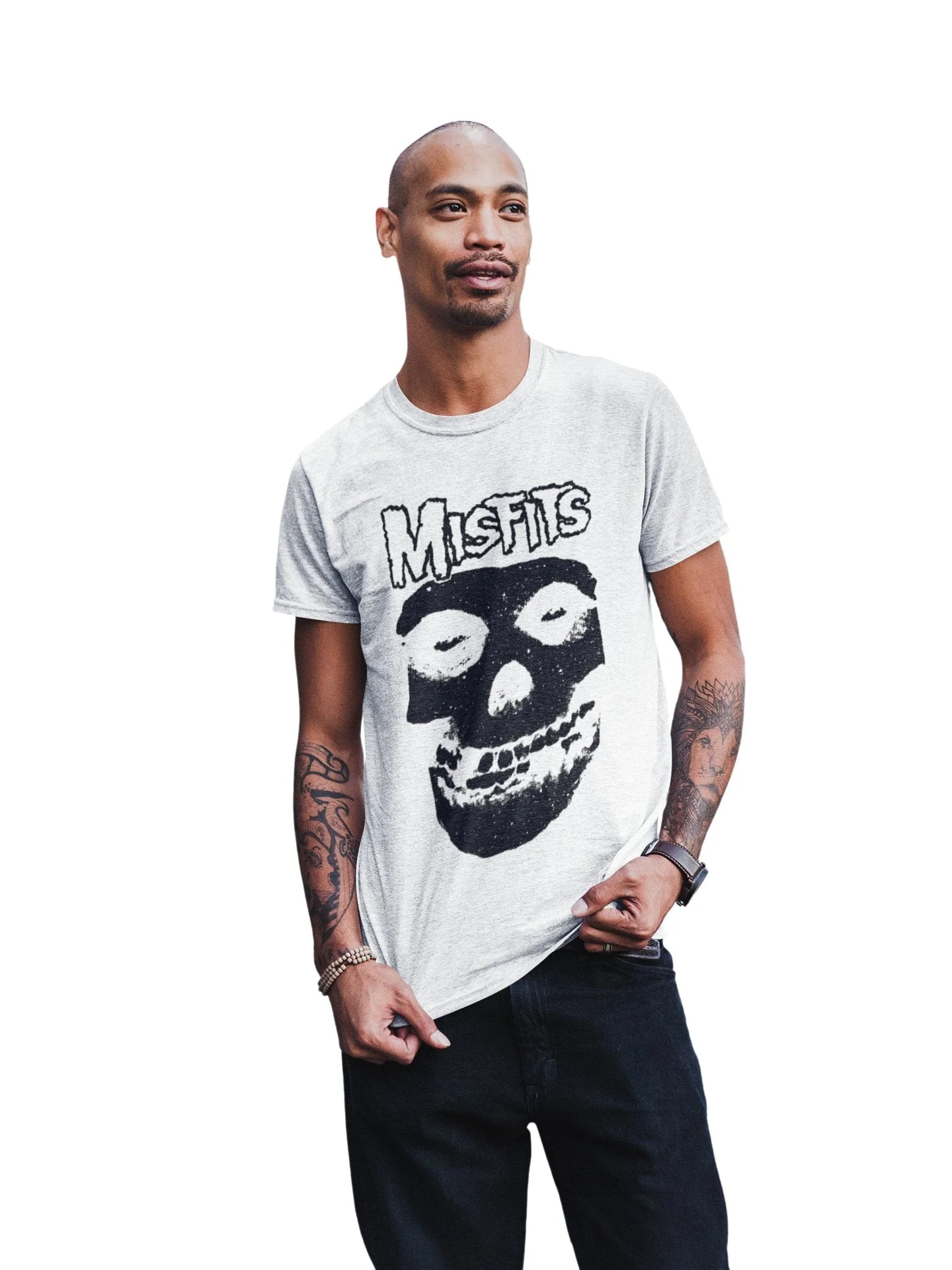 Misfits - Black Skull Jumbo Print T-Shirt - Image 2
