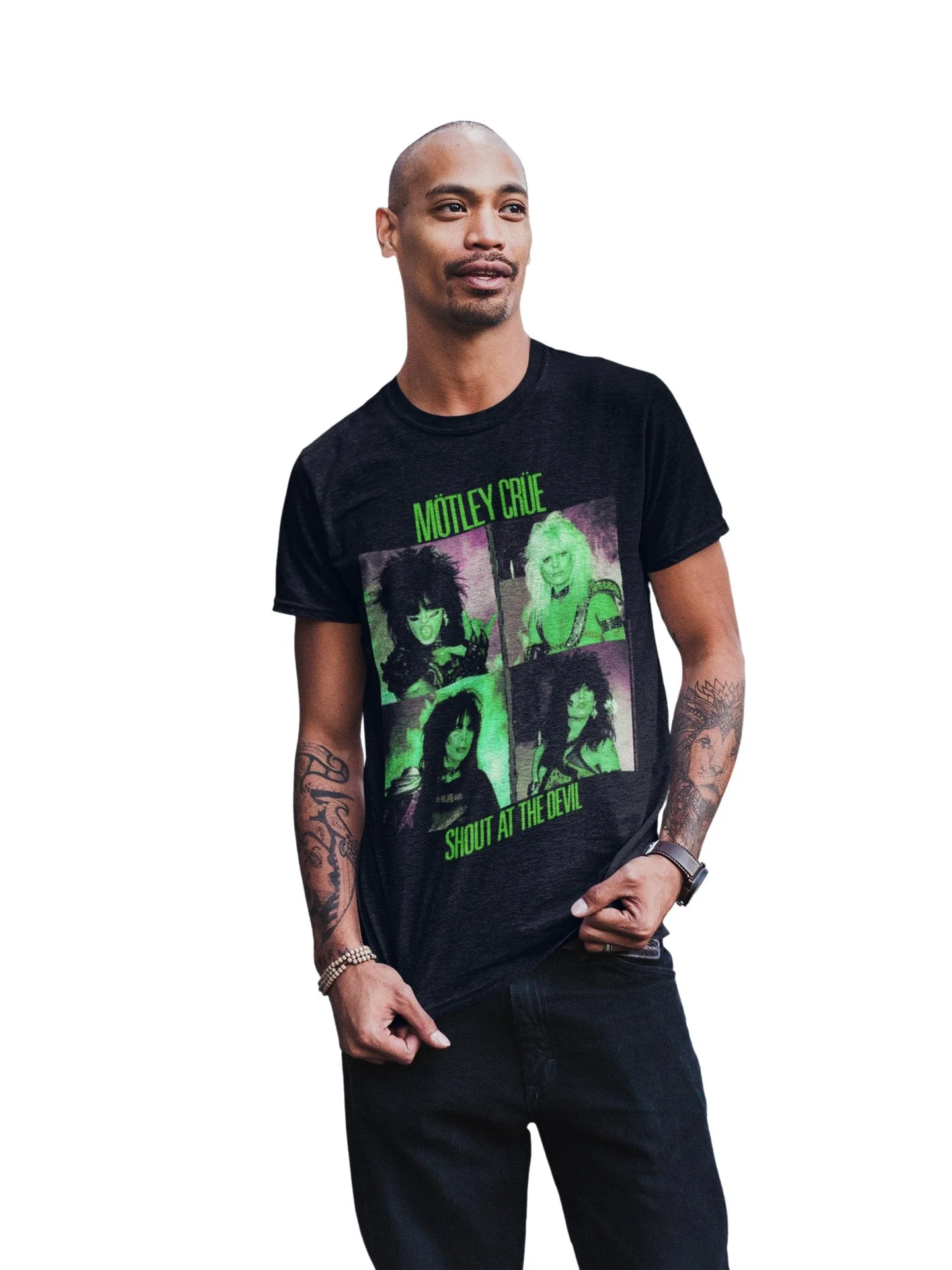 Motley Crue - Green Shout T-Shirt - Image 3