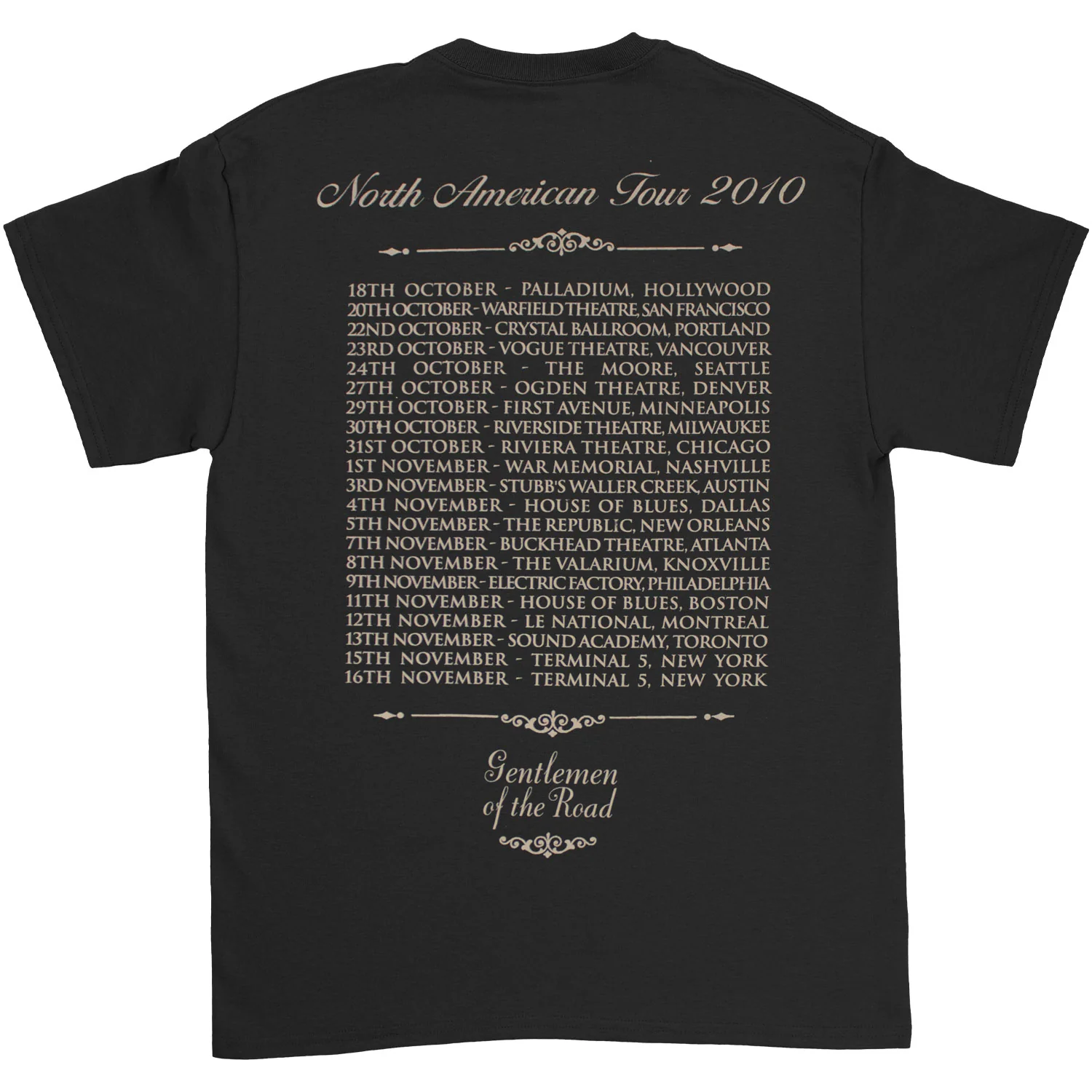 North American Tour 2010 Gentlemen of the Road T-shirt - Image 2