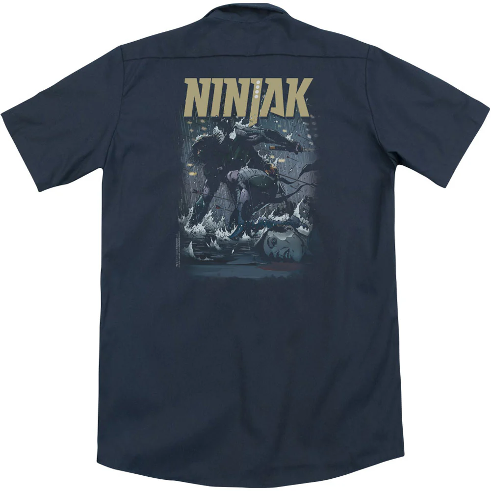 Rainy Night Ninjak(Back Print) Workshirt - Image 2