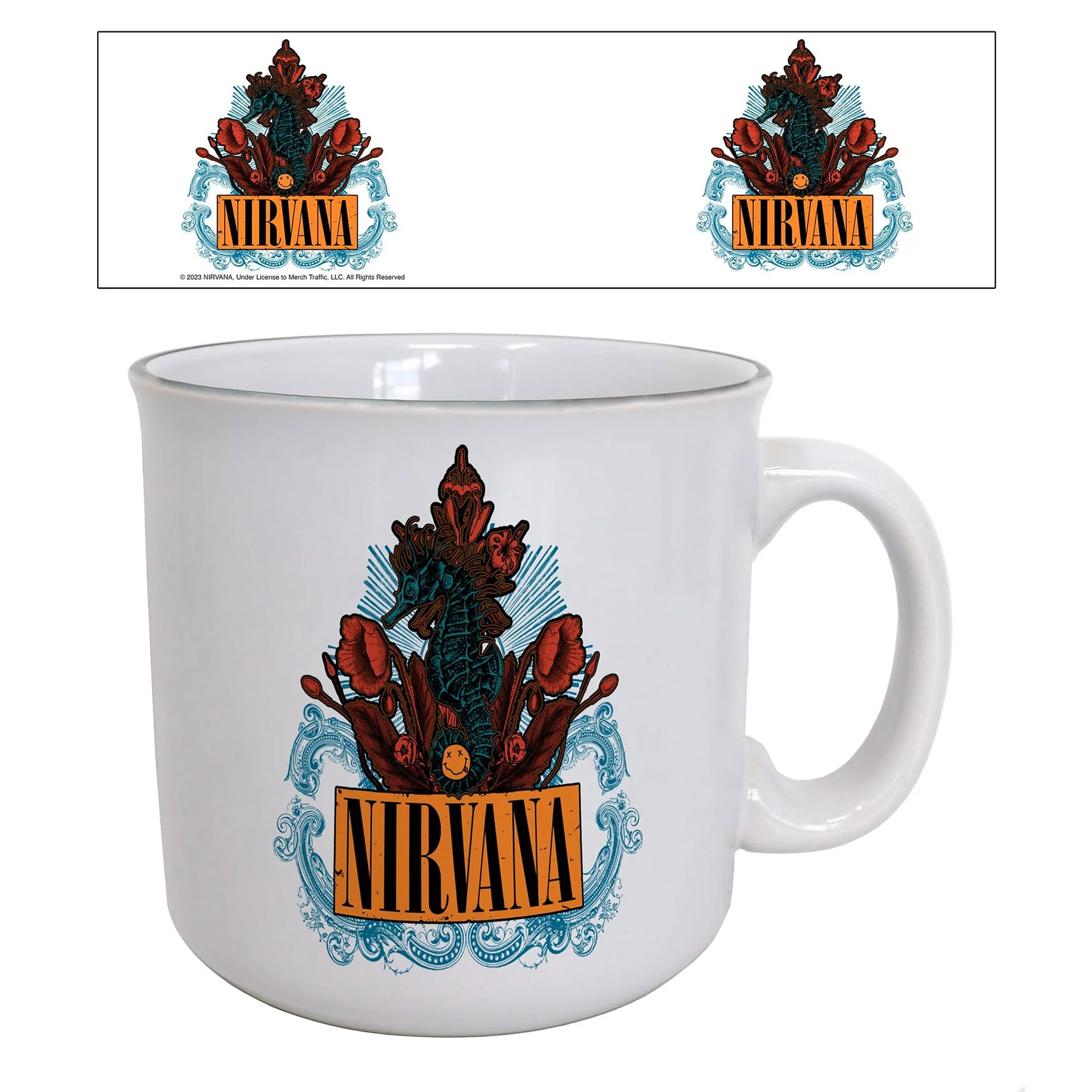 Floral Seahorse Coffee Mug