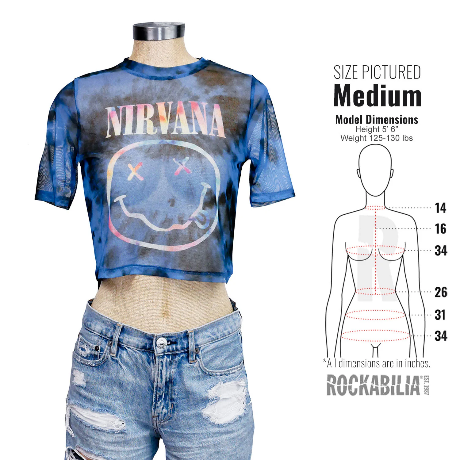 Pastel Happy Face Ladies Mesh Crop Top Junior Top - Image 3