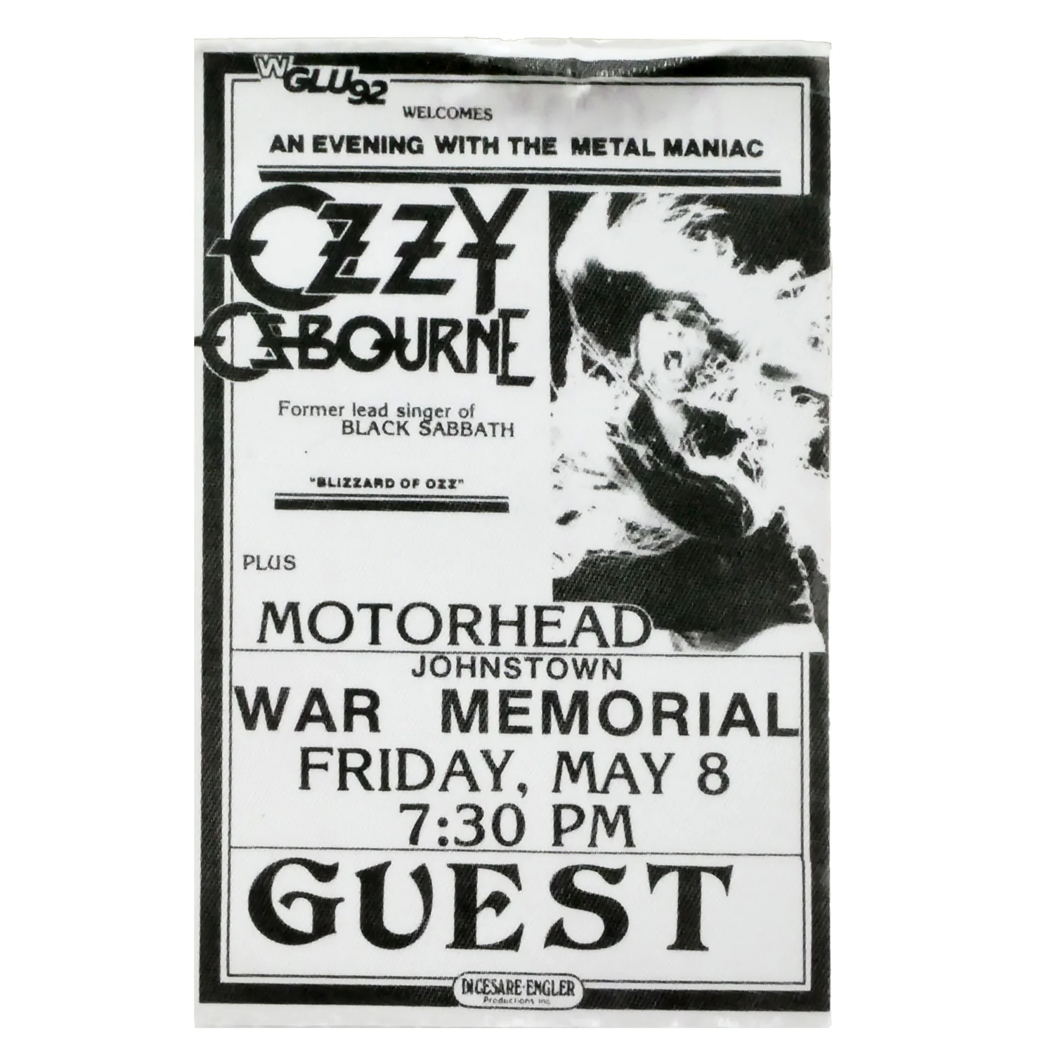An Evening With The Metal Maniac Guest Cloth Backstage Pass