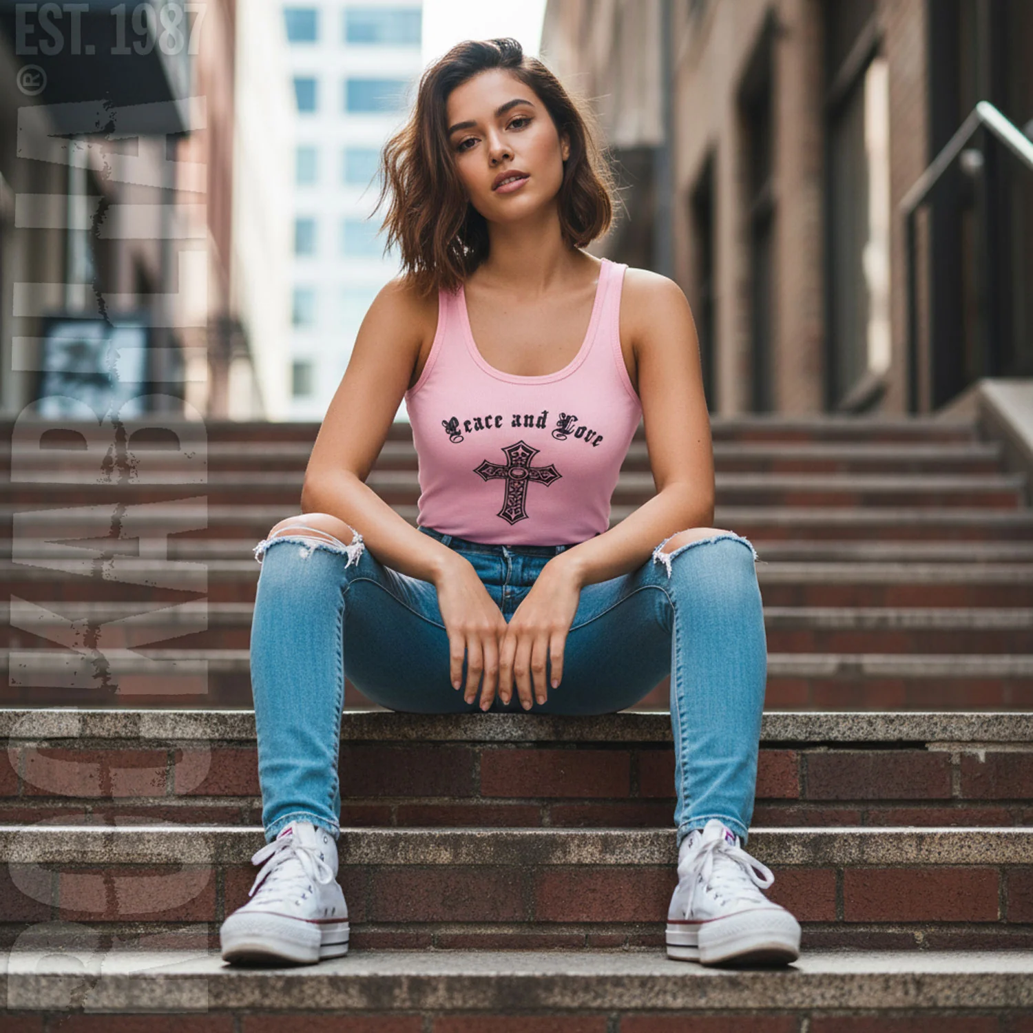 Peace and Love Womens Tank - Image 3