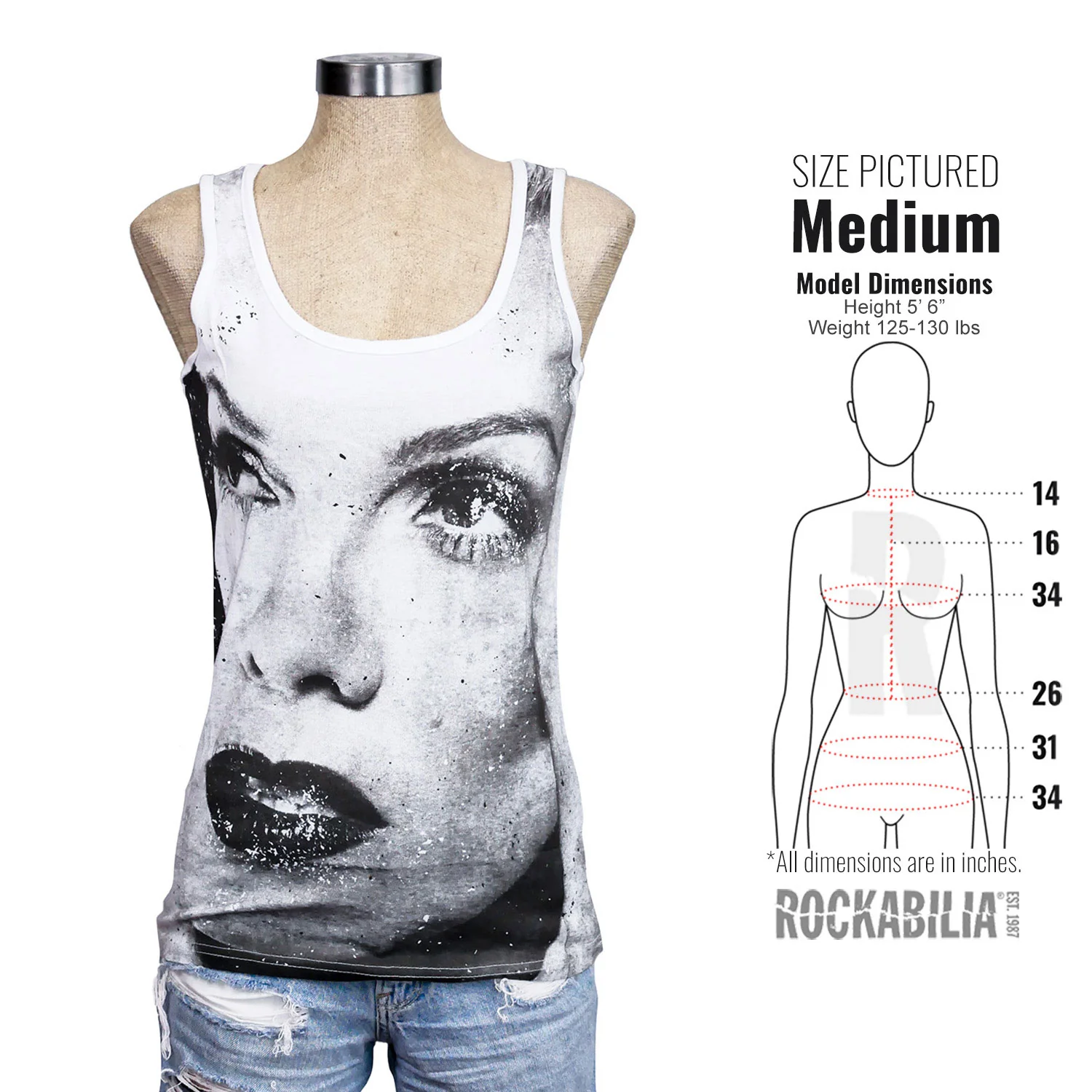 Portrait All Over Scoop Tank Top Womens Tank - Image 3