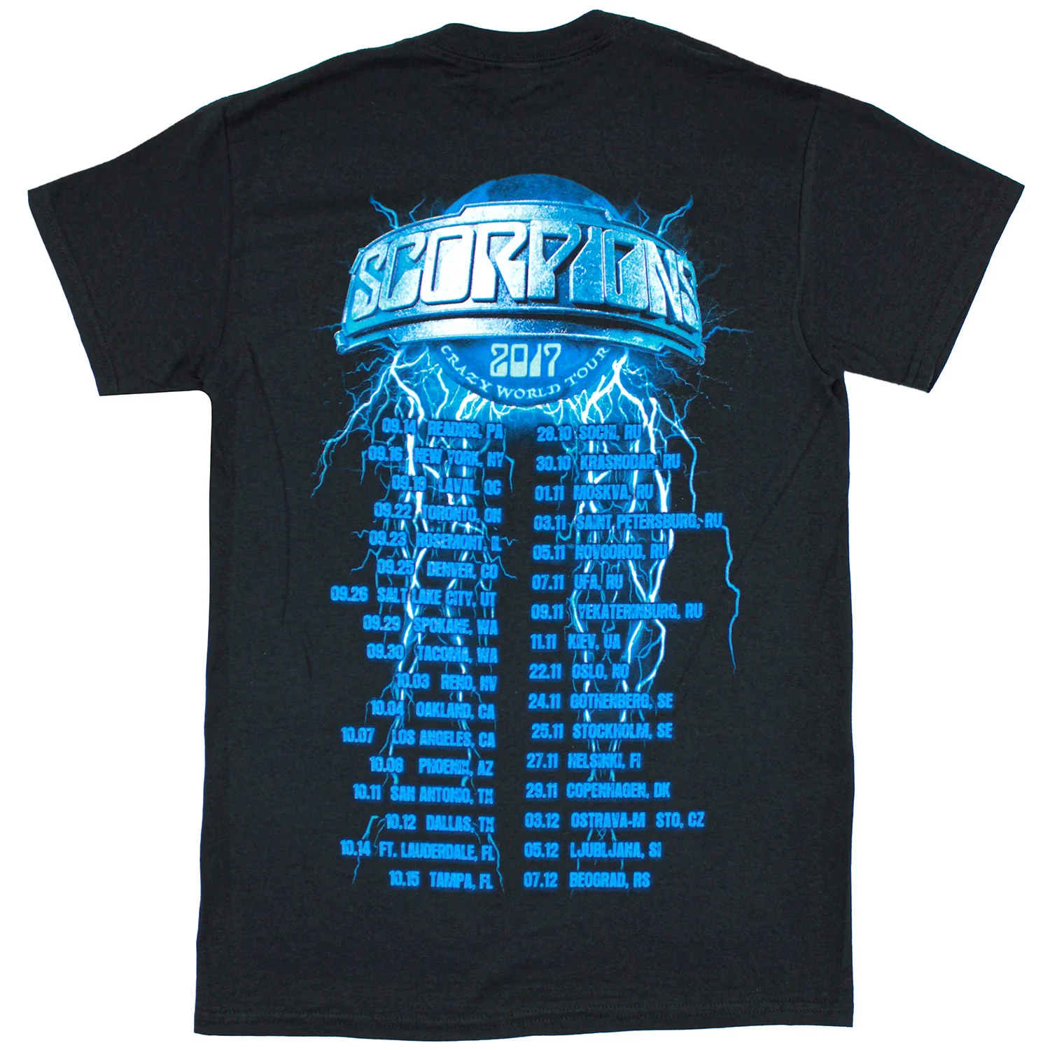 Crazy World Tour 2017 City Info Reading PA - Beograd T-shirt - Image 2