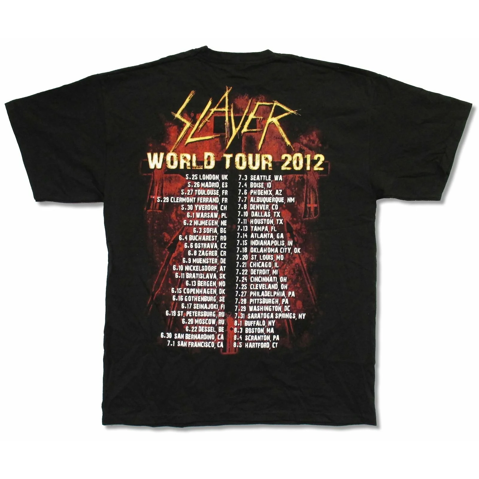 Crucified World 2012 Tour Europe Usa Uk-ct T-shirt - Image 2
