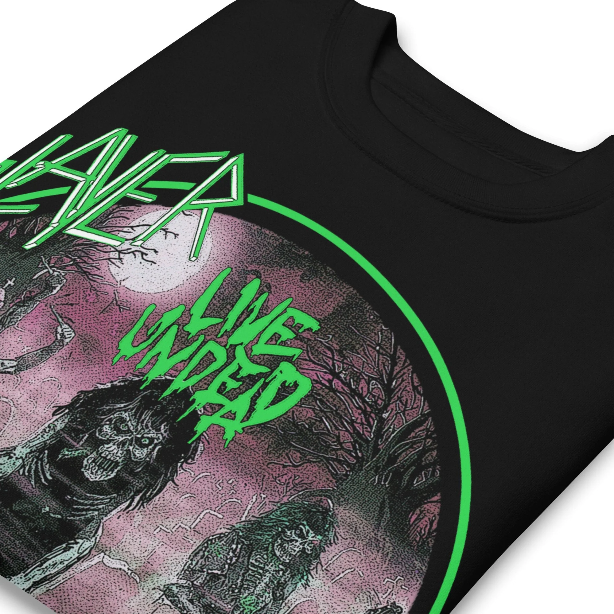 Slayer - Neon Green Undead Jumbo Print Sweatshirt - Image 2