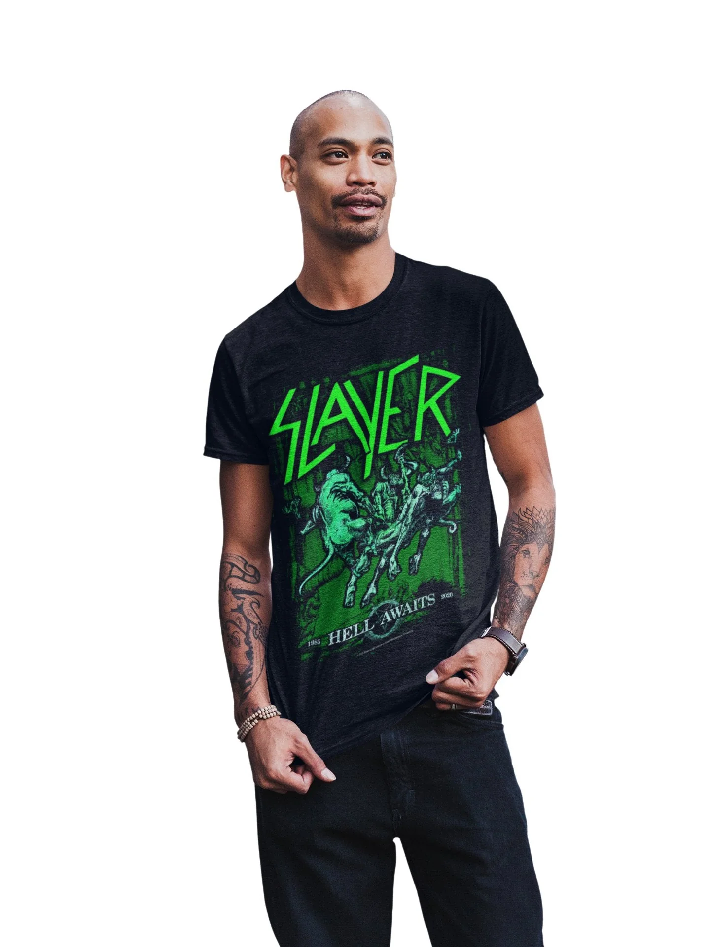 Slayer - Neon Hell Awaits T-Shirt - Image 3