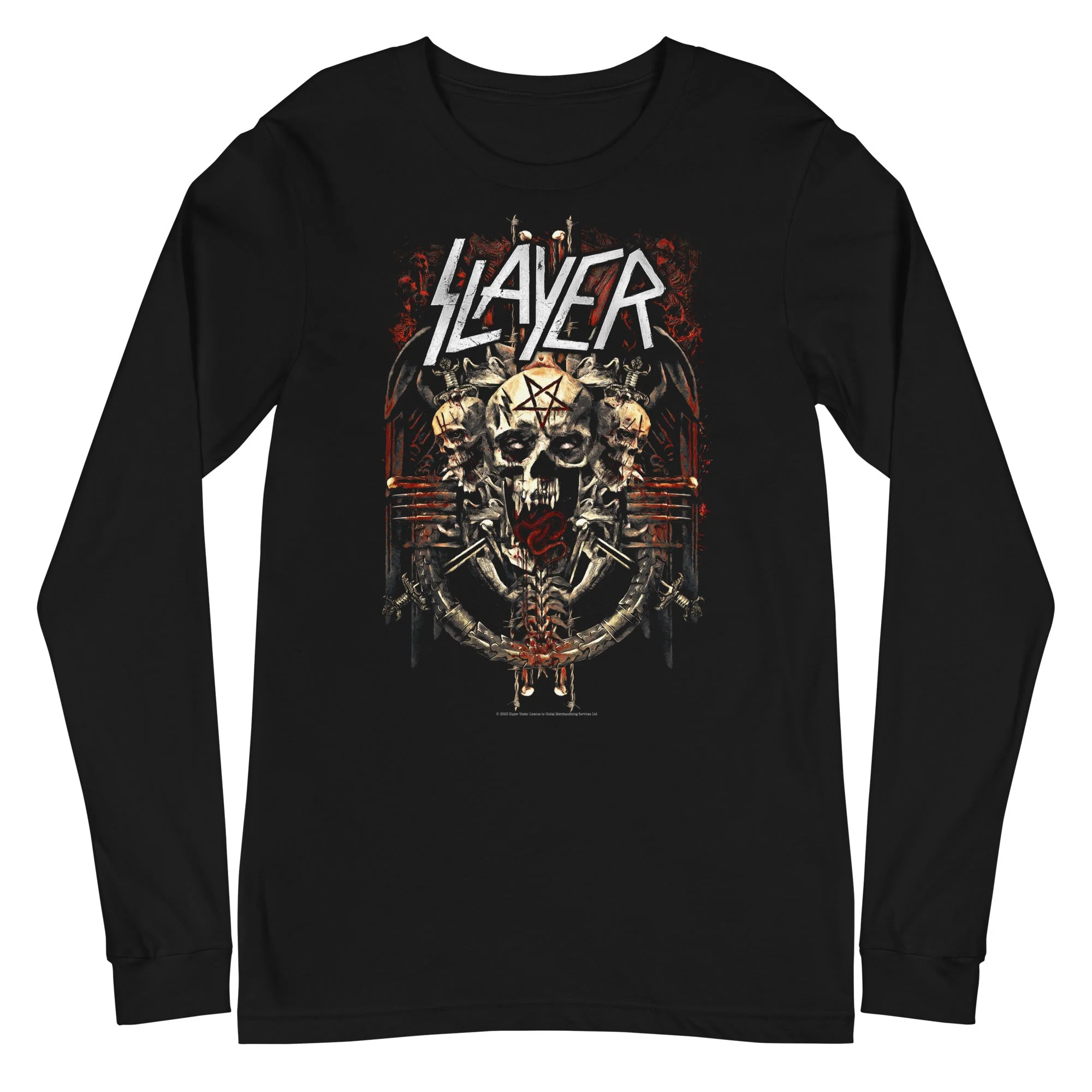 Slayer - Triple Skull Long Sleeve T-Shirt