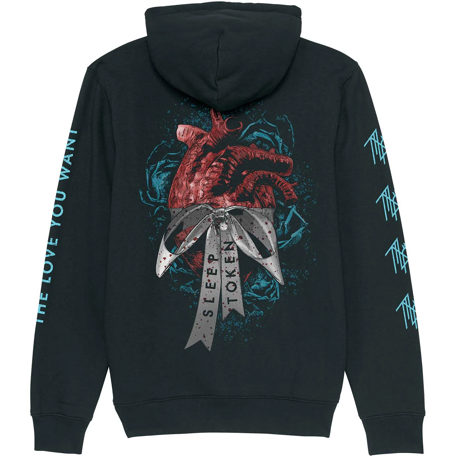 The Love You Want Heart (Back Print, Sleeve Print) Hooded Sweatshirt - Image 2