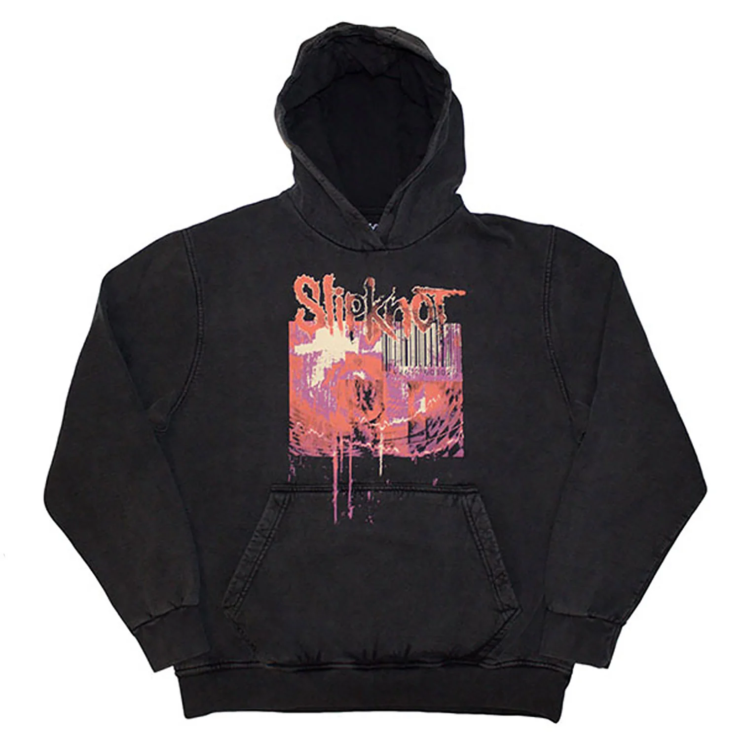 the End, So Far Barcode Stone Wash Hooded Sweatshirt