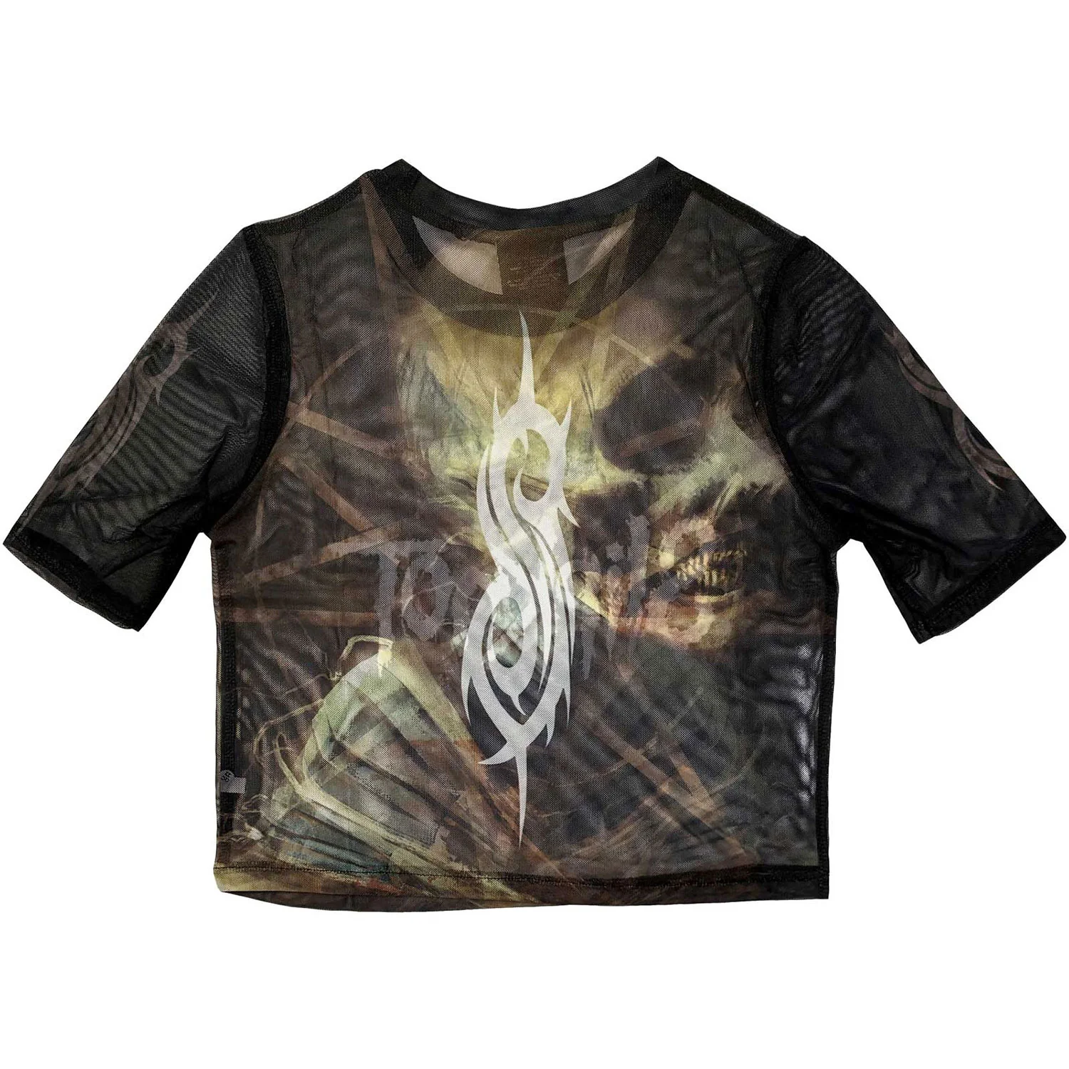 The End So Far Profile (Back Print) Ladies Mesh Crop Top Junior Top - Image 2