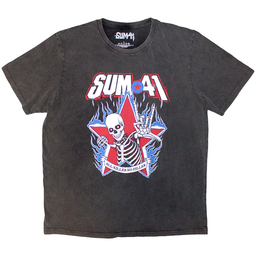 All Killer No Filler Skeleton Stone Wash T-shirt