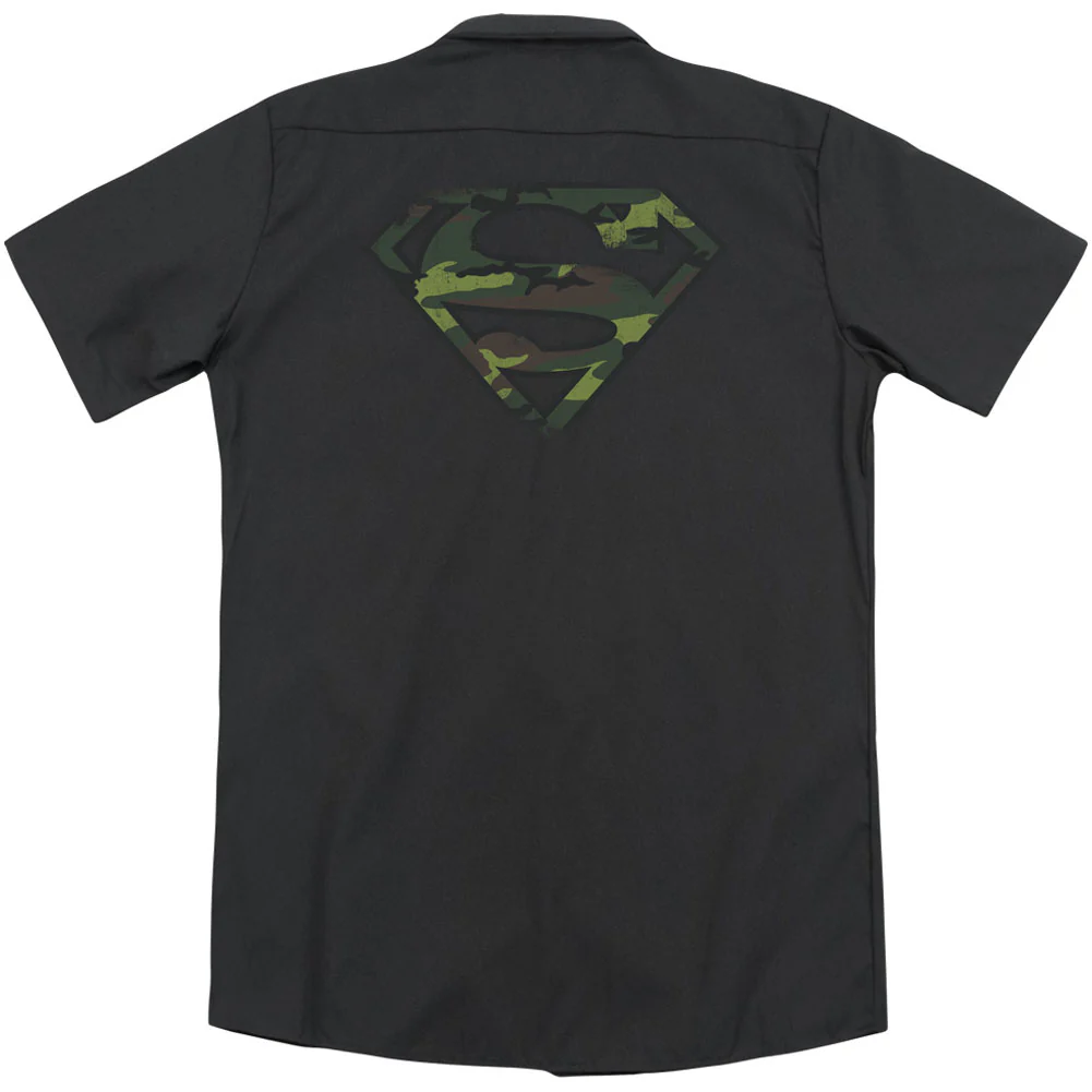 Distressed Camo Shield (Back Print) Workshirt - Image 2