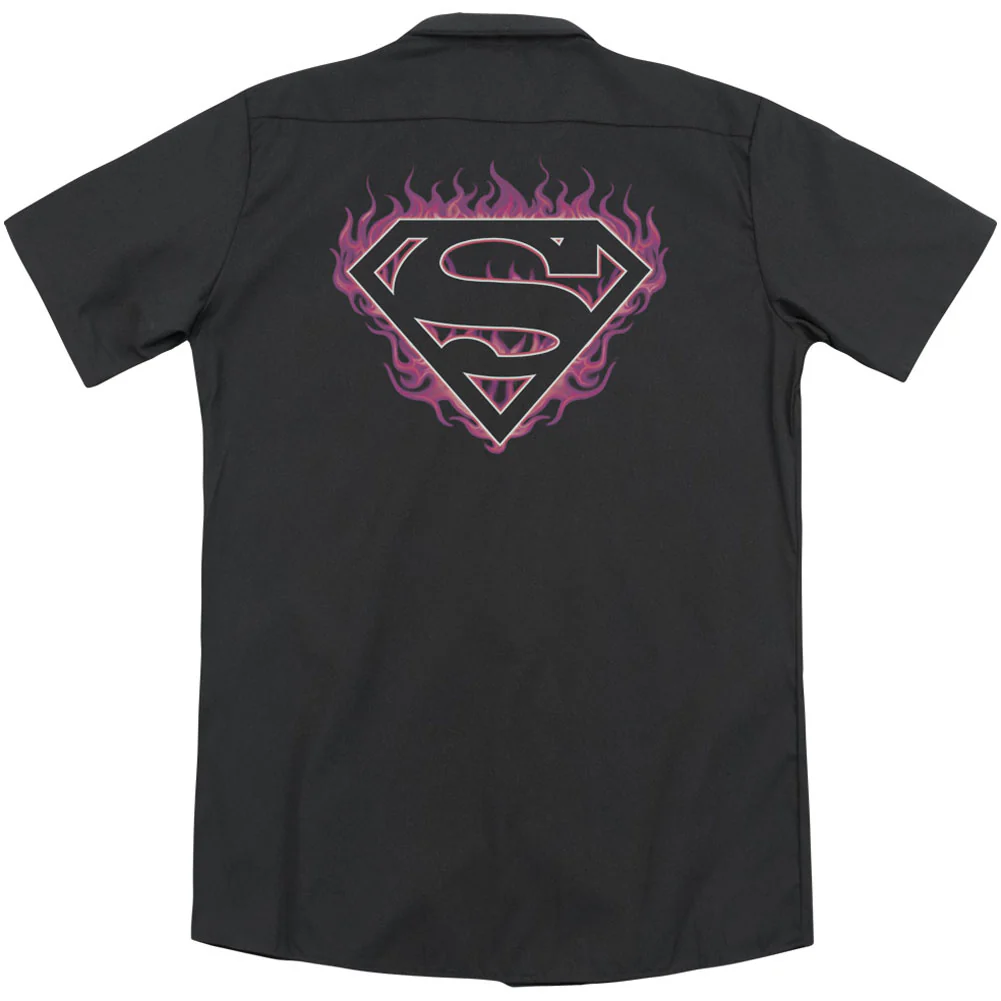 Fuchsia Flames(Back Print) Workshirt - Image 2