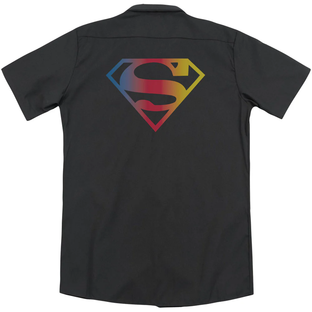 Gradient Superman Logo (Back Print) Workshirt - Image 2