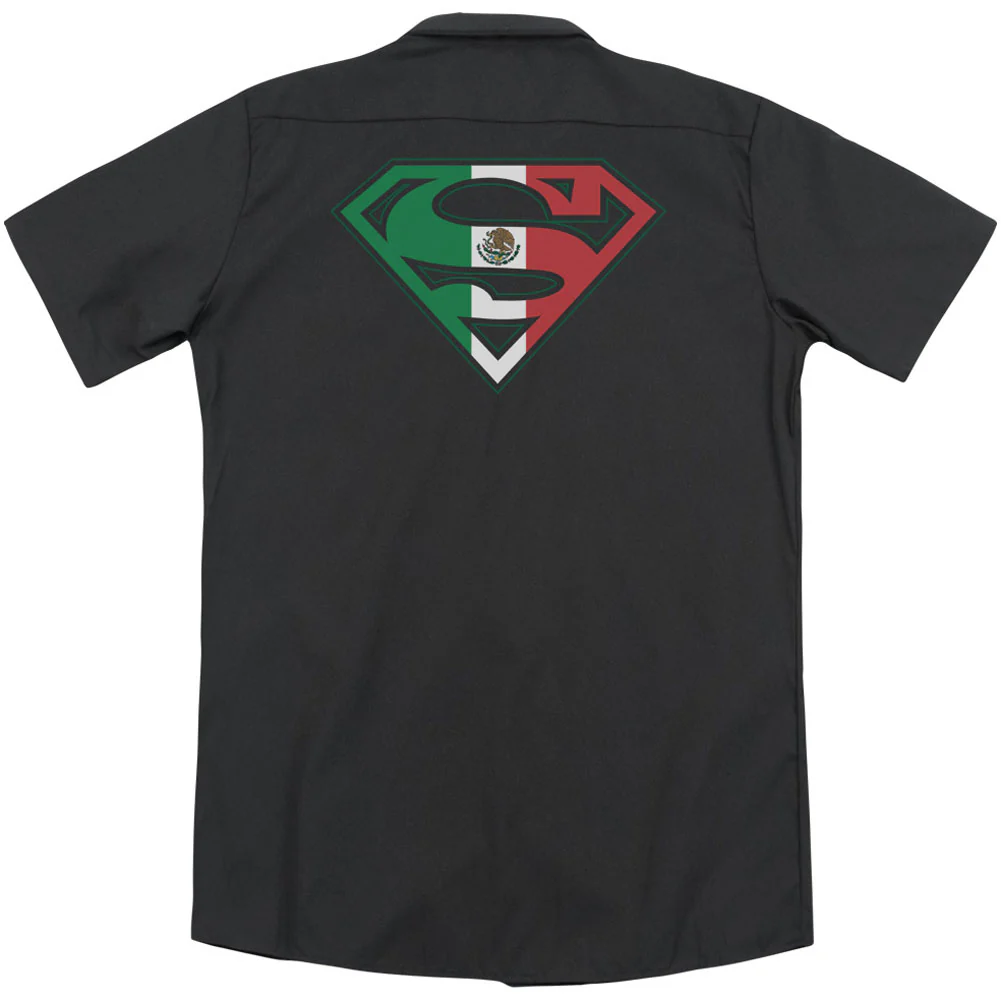 Mexican Flag Shield(Back Print) Workshirt - Image 2