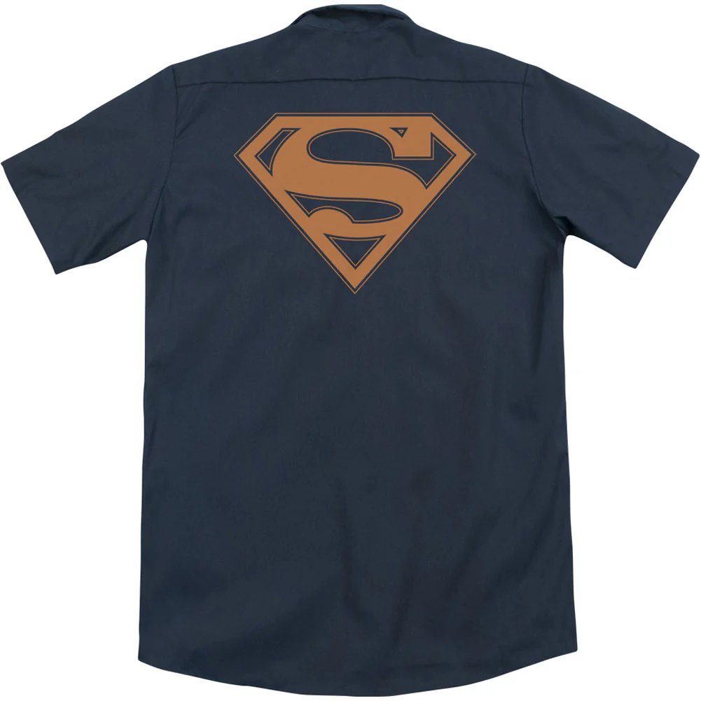 Navy & Orange Shield (Back Print) Workshirt - Image 2