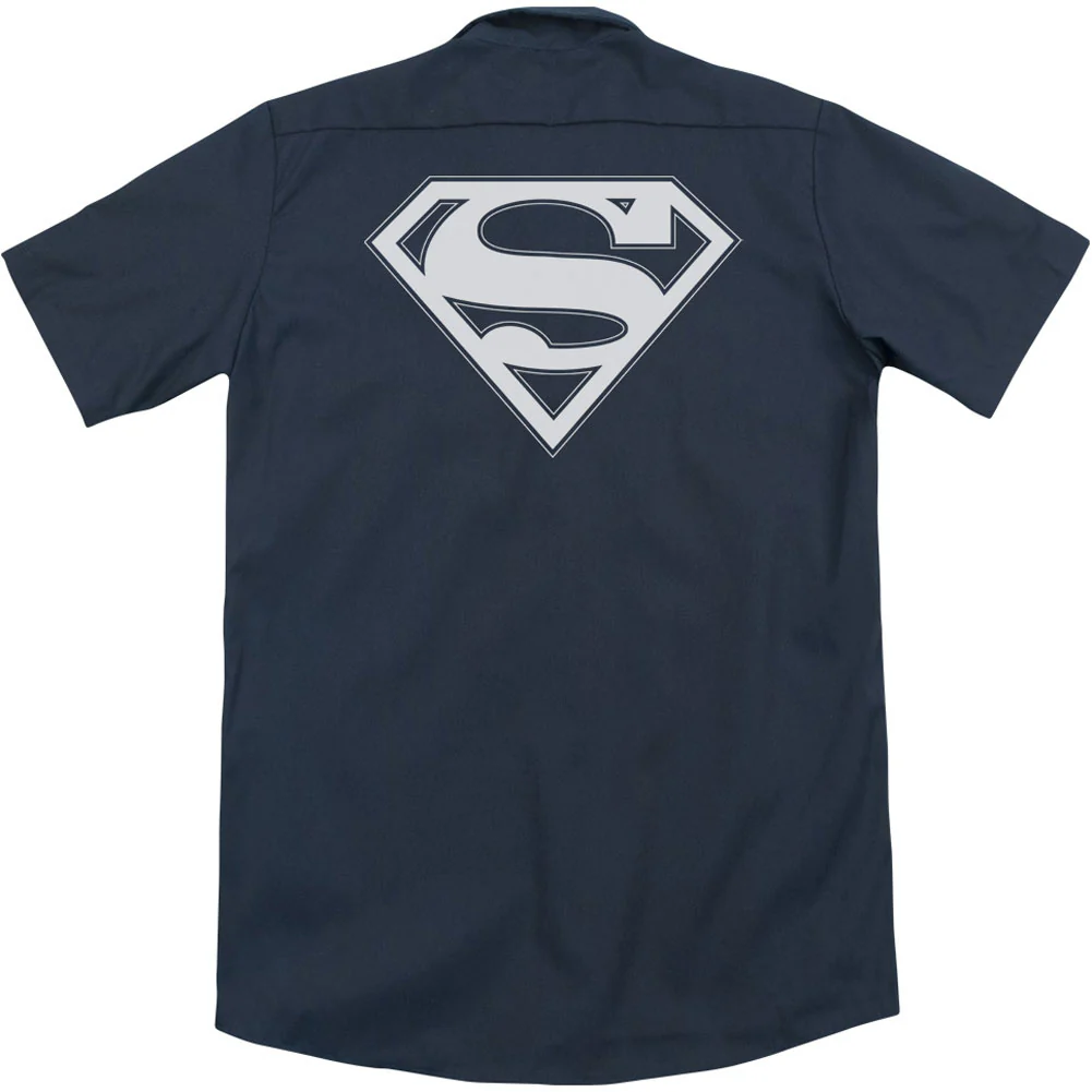 Navy & White Shield (Back Print) Workshirt - Image 2