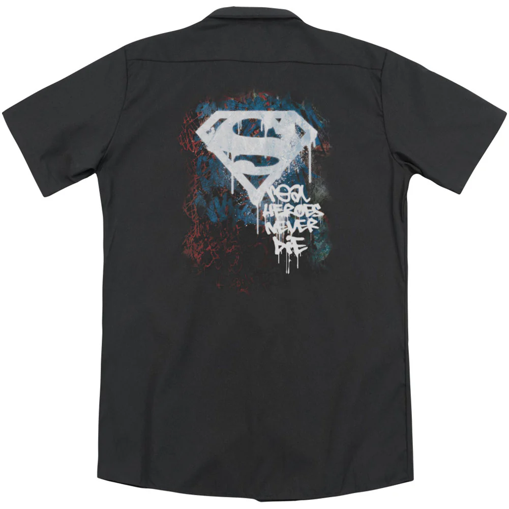 Real Heroes Never Die (Back Print) Workshirt - Image 2
