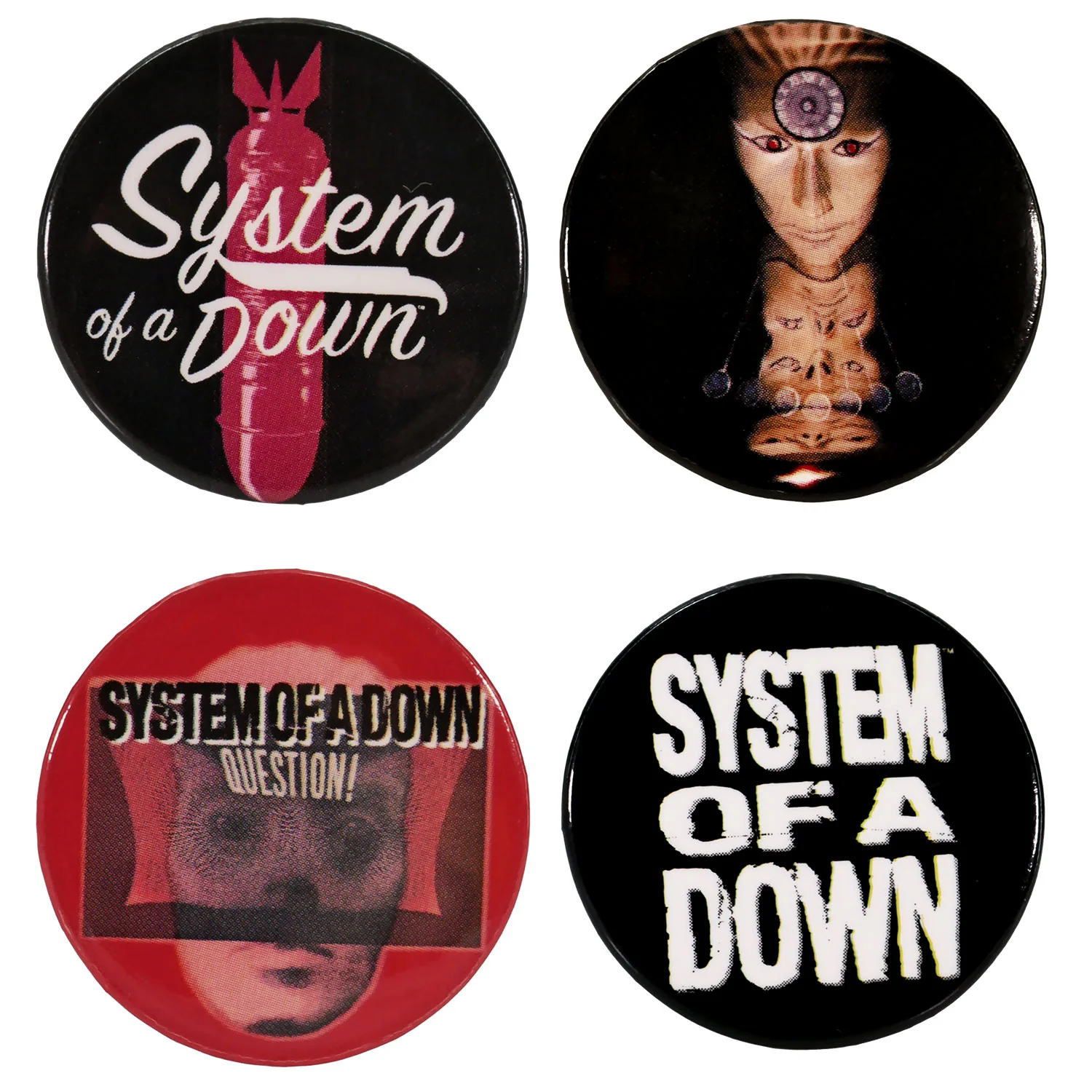 4 Piece Button Pack Collector Items