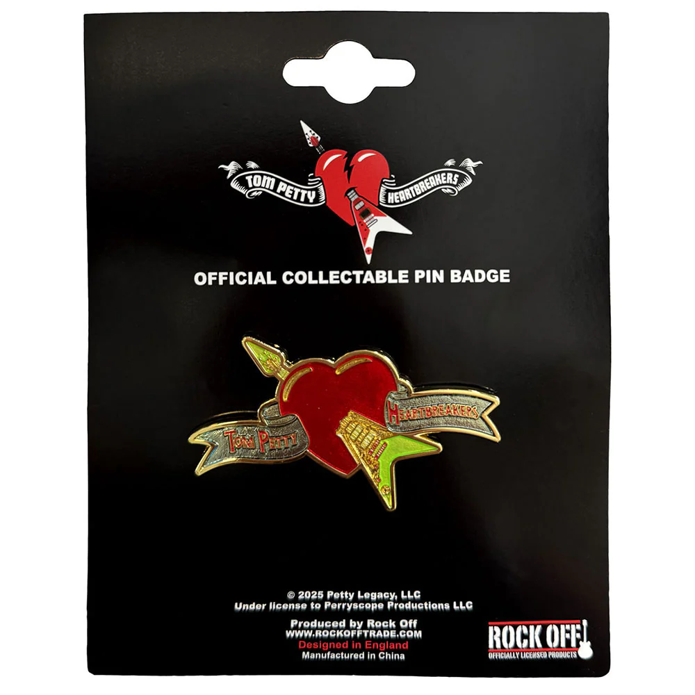Flying Heart Pewter Pin Badge