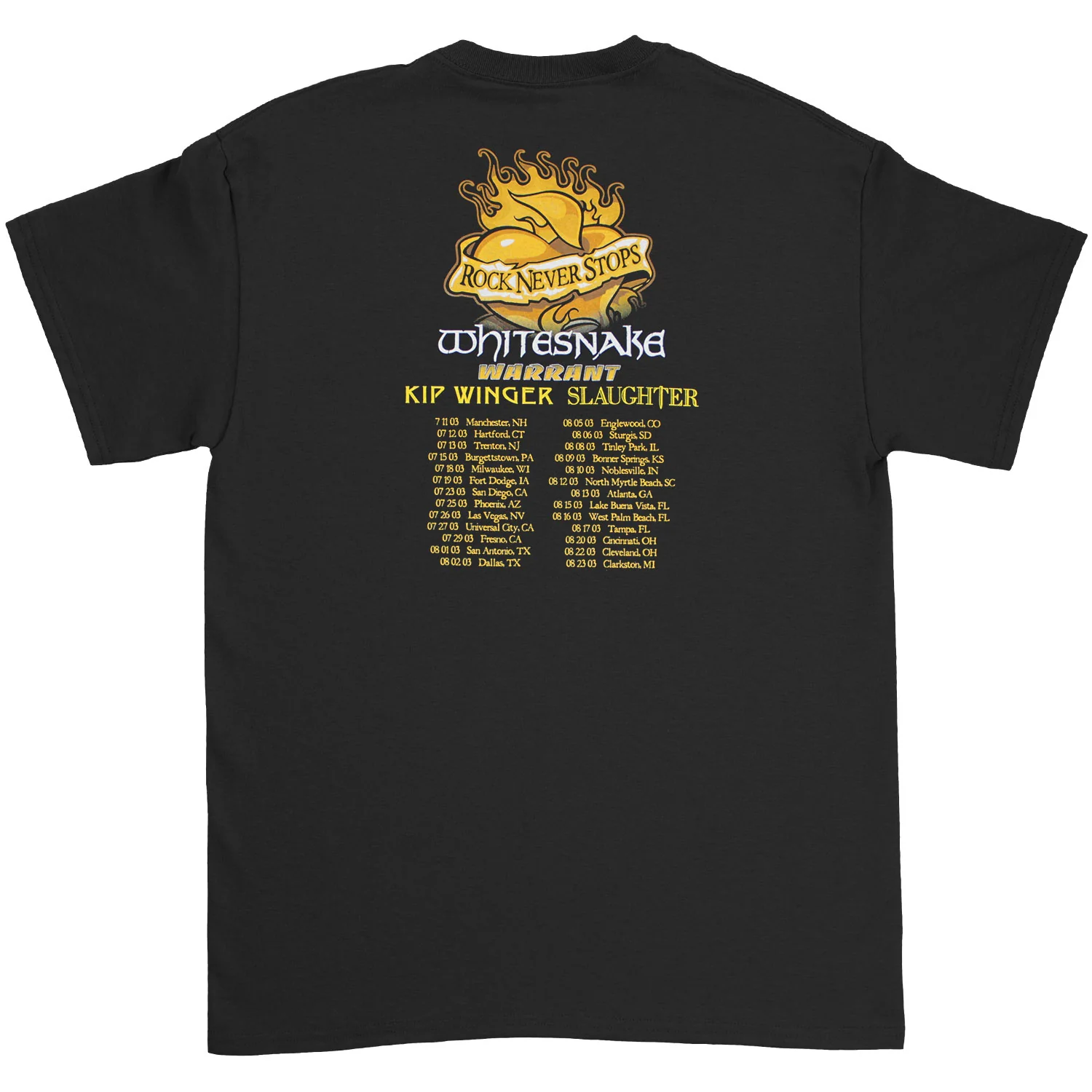 Rock Never Stops 2003 T-shirt - Image 2